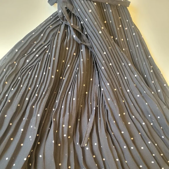 Spring chiffon pleated dot dress - Picture 7 of 11